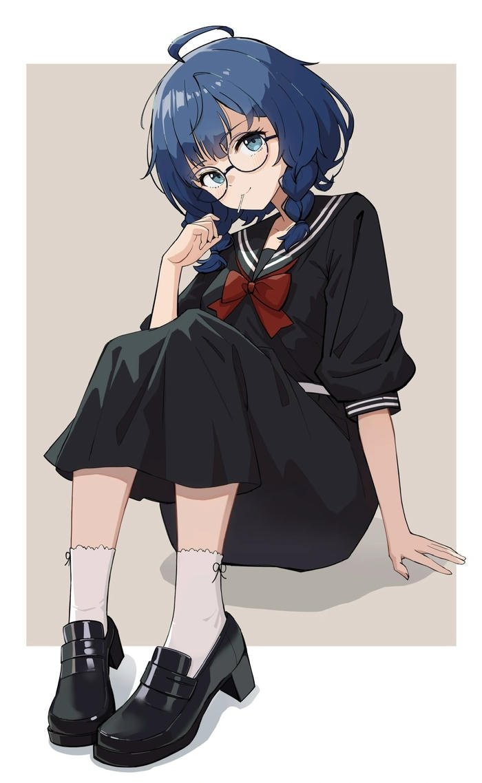 Bức hình anime đeo kính ánh mắt hiền hậu tinh tế