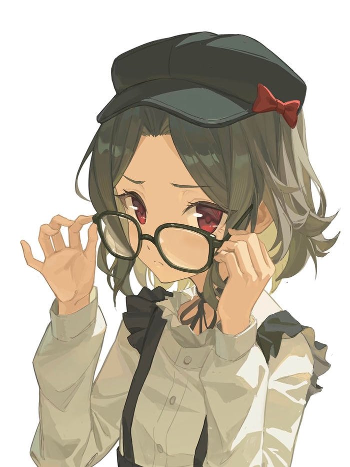 Bức hình anime đeo kính thần thái dịu dàng trang trọng