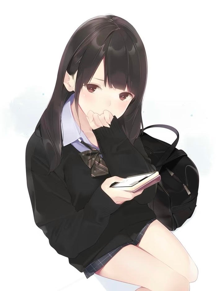 Bức hình anime học sinh ánh nhìn đầy quyết tâm