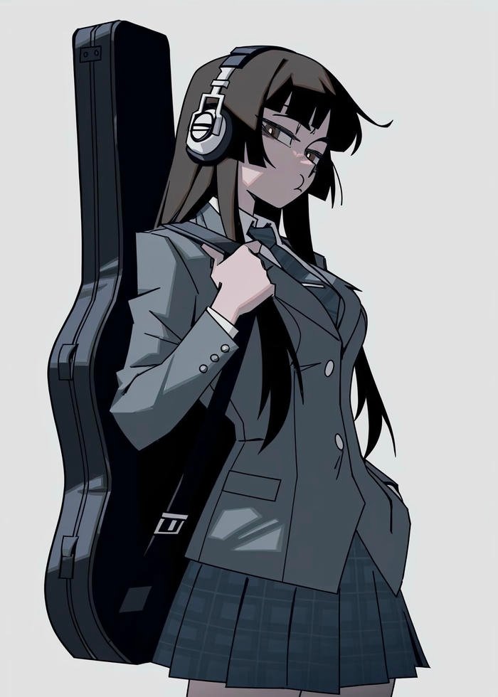 Bức hình anime học sinh biểu cảm tinh nghịch đáng yêu