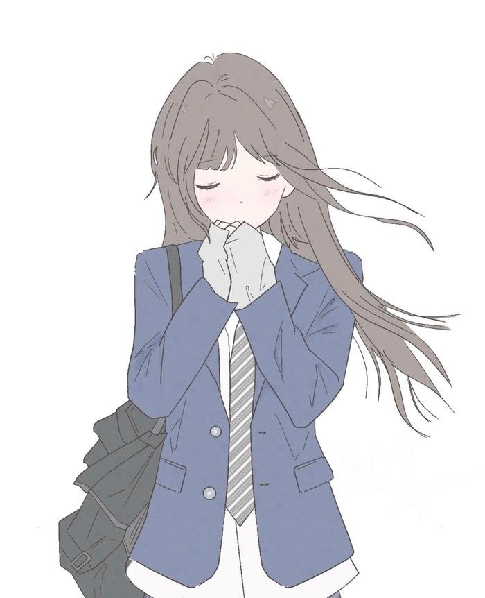 Bức hình anime nữ học sinh thần sắc hồn nhiên