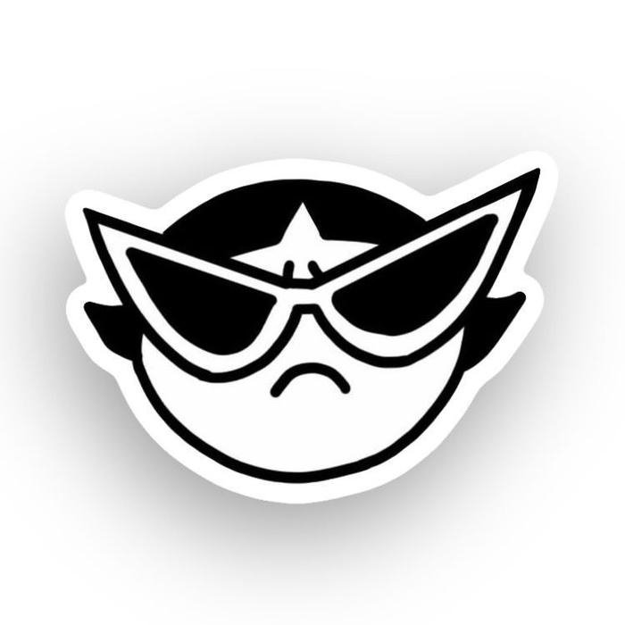 Bức hình hình sticker cute không màu bố trí cân xứng