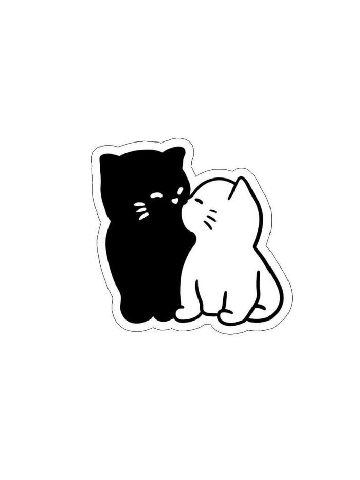 Bức hình hình sticker cute không màu cấu tạo rõ rệt