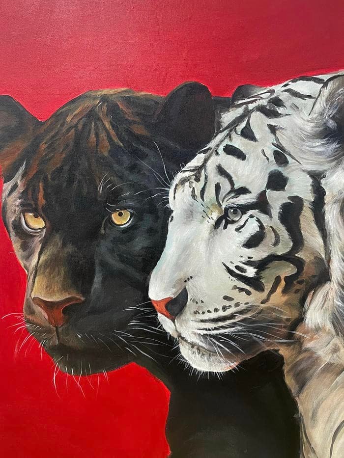 Bức hình tranh vẽ con hổ tạo hình đầy sức sống