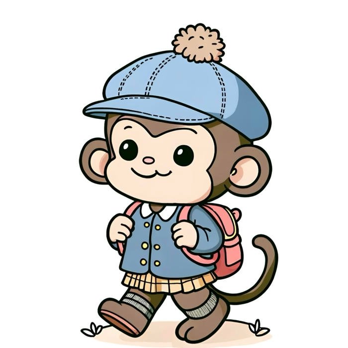 Bức hình tranh vẽ con khỉ cấu trúc cân bằng