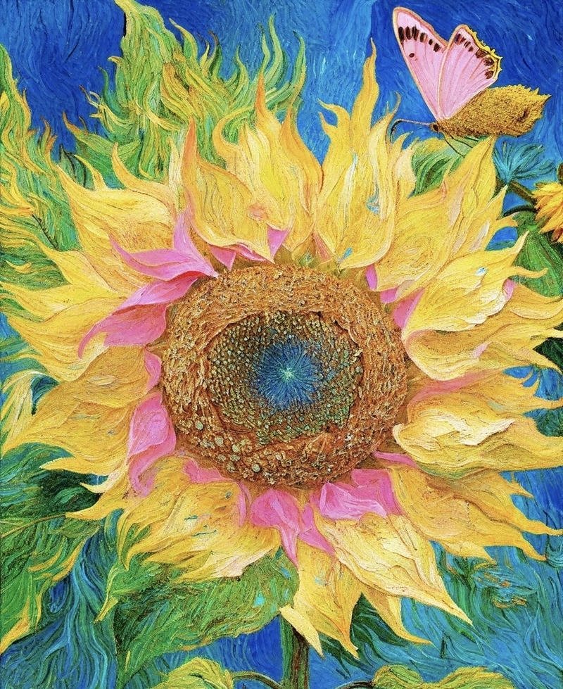 Bức tranh vẽ hoa hướng dương đơn giản nét rõ dễ nhìn