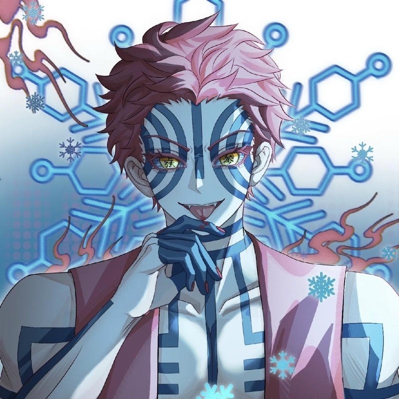 Cái nhìn thách thức của nhân vật trong ảnh Akaza