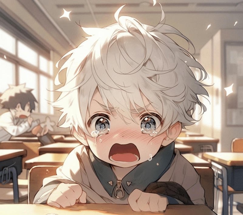 Chàng trai anime buồn ánh mắt ướt nhẹ