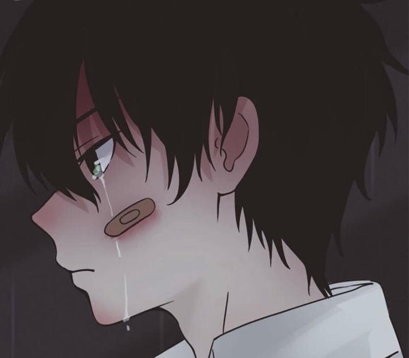 Chàng trai anime buồn với ánh mắt mệt mỏi