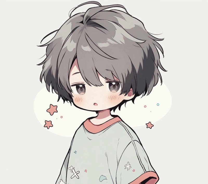 Chàng trai anime cute thần thái vui tươi