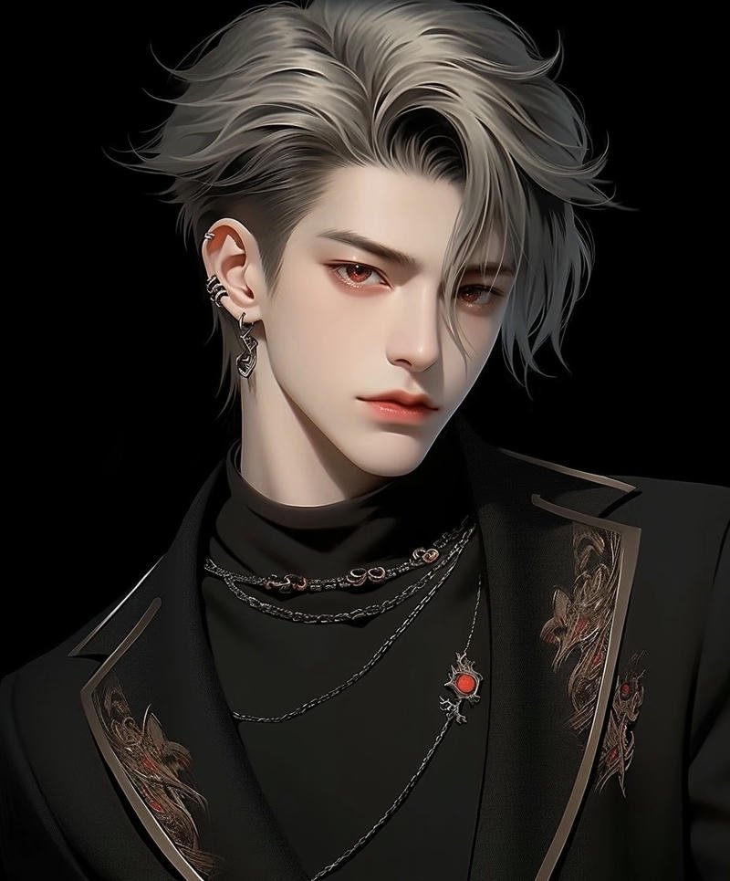 Chàng trai anime ngầu tóc dài vẻ lãng tử