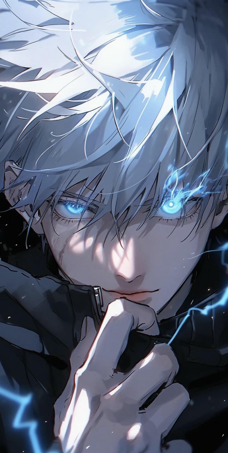 Chàng trai tóc đen ánh mắt lạnh lùng anime ngầu