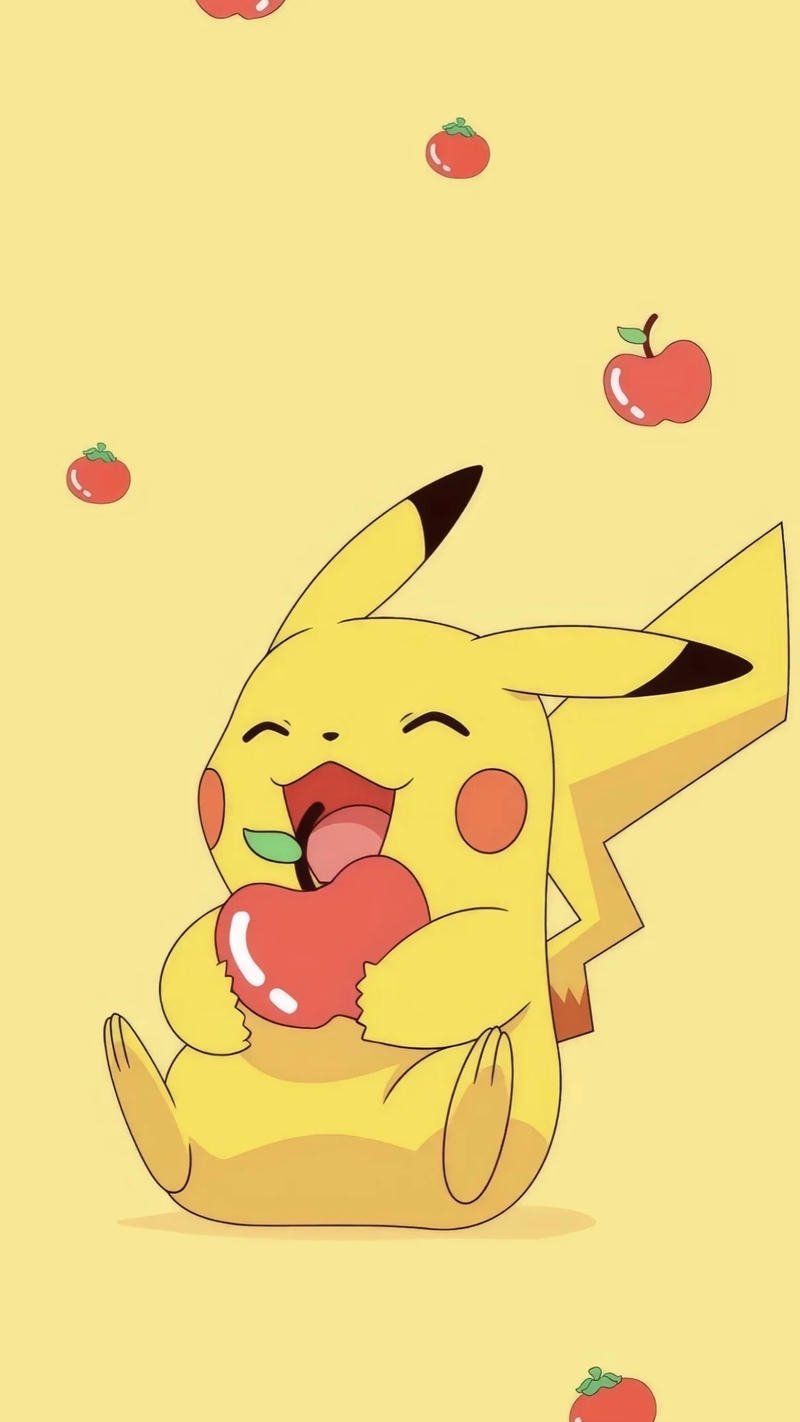 Chuột điện Pikachu má đỏ tròn đáng yêu đang mỉm cười