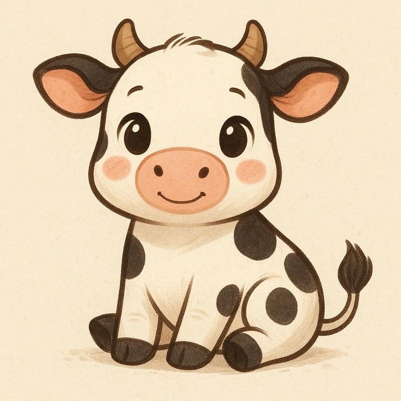 Con bò chibi ngắm giải trí nhẹ nhàng