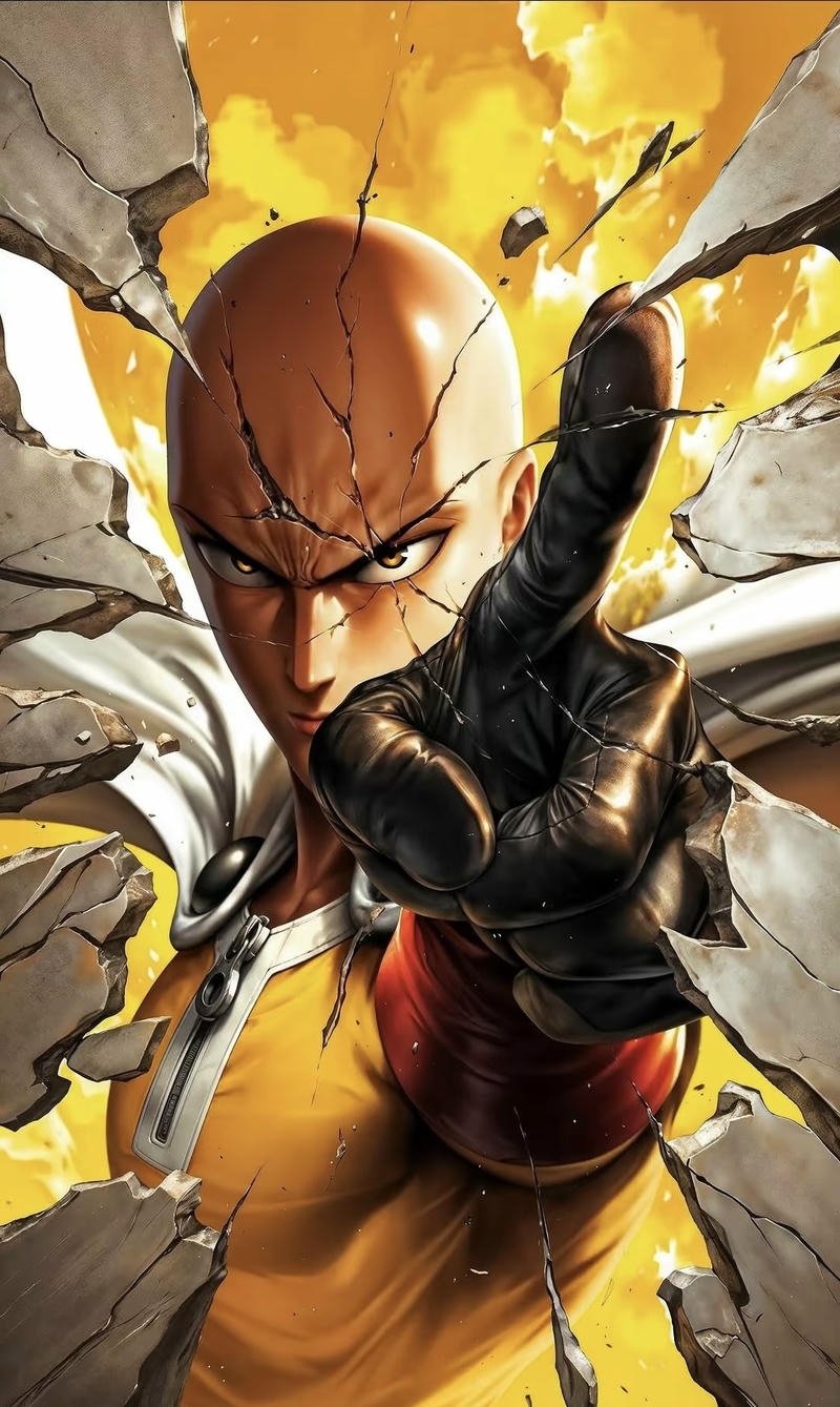 Cú đấm huyền thoại từ nhân vật chính trong ảnh Saitama