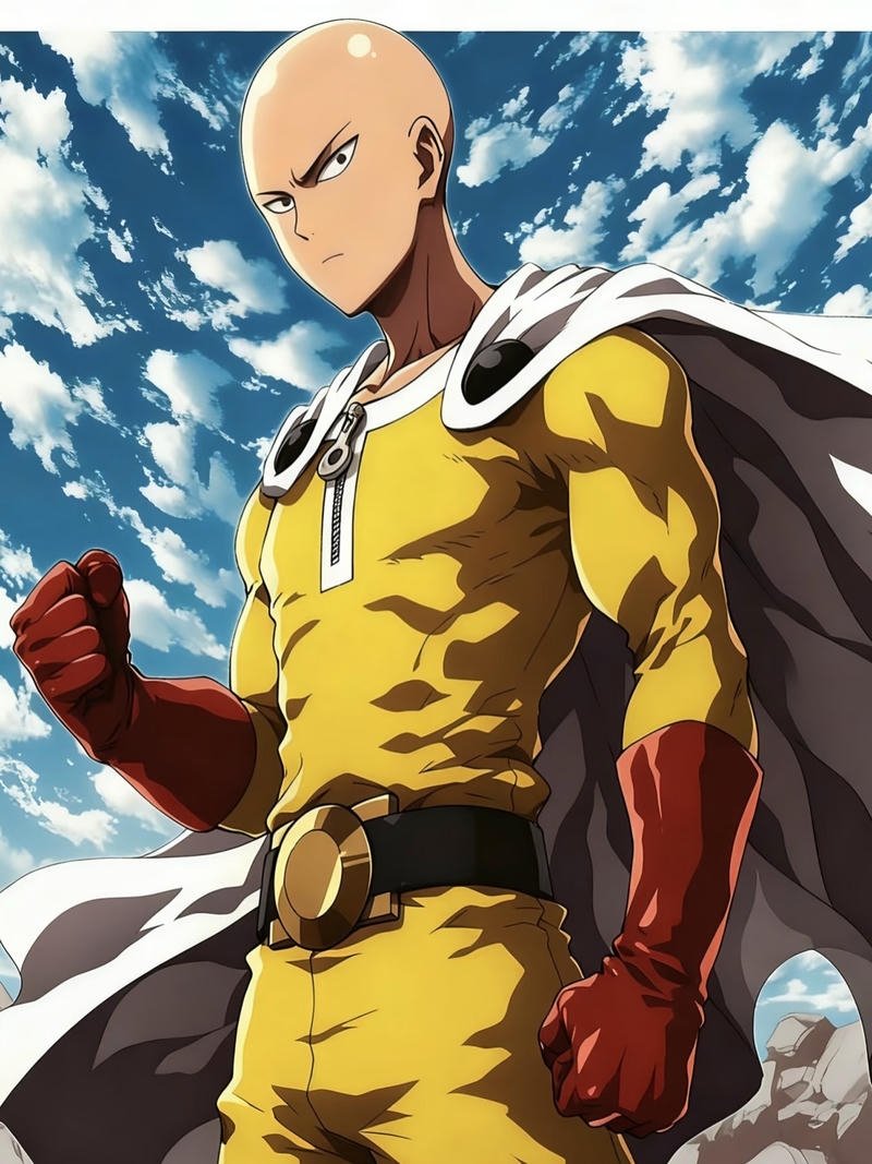 Dáng đứng đơn giản nhưng ấn tượng trong ảnh Saitama