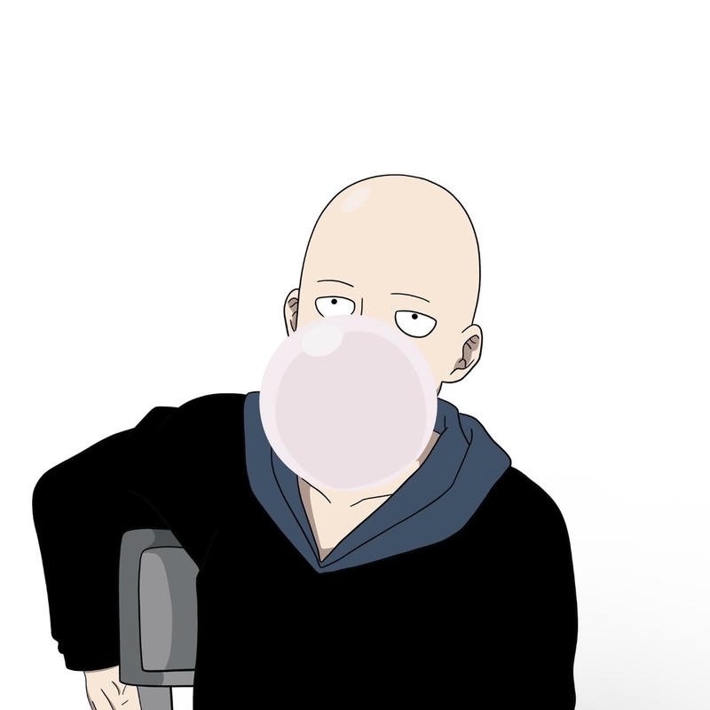 Dáng vẻ điềm tĩnh của nhân vật trong ảnh Saitama