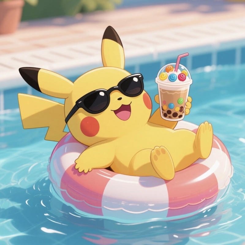 Đôi má đỏ tròn của Pikachu tạo nét đáng yêu