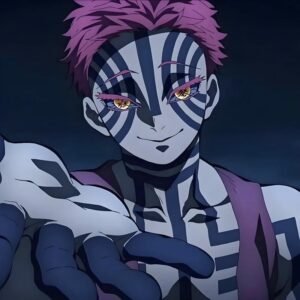 Đôi mắt đỏ rực của chiến binh quỷ trong ảnh Akaza