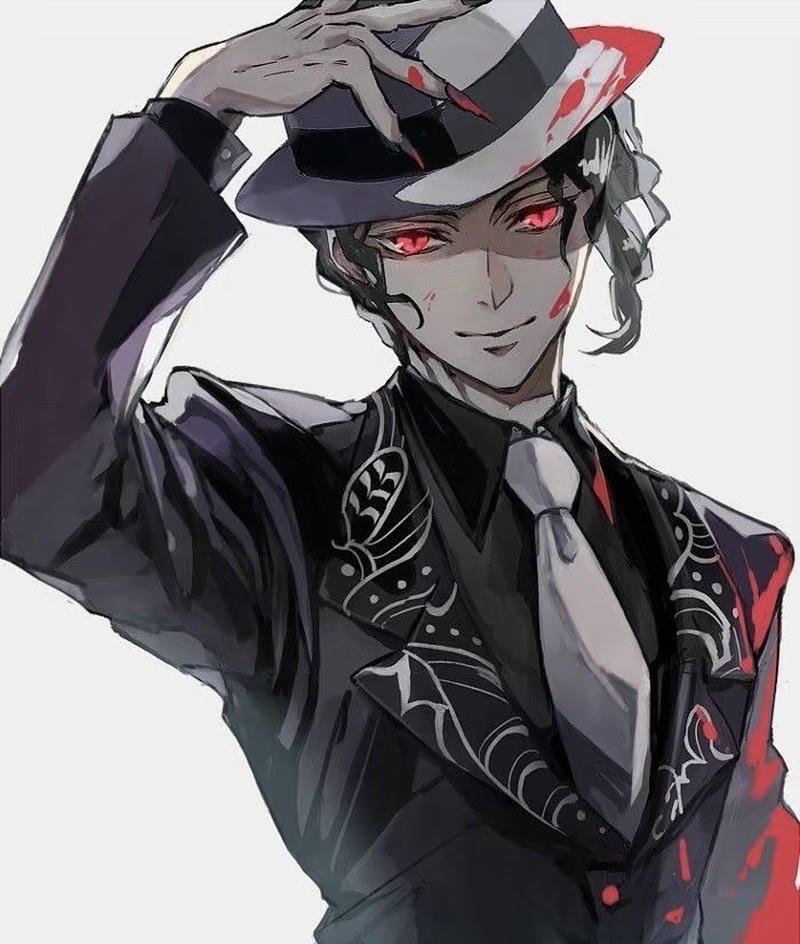 Đôi mắt phát sáng giữa bóng tối trong hình ảnh anime ác quỷ lạnh lùng