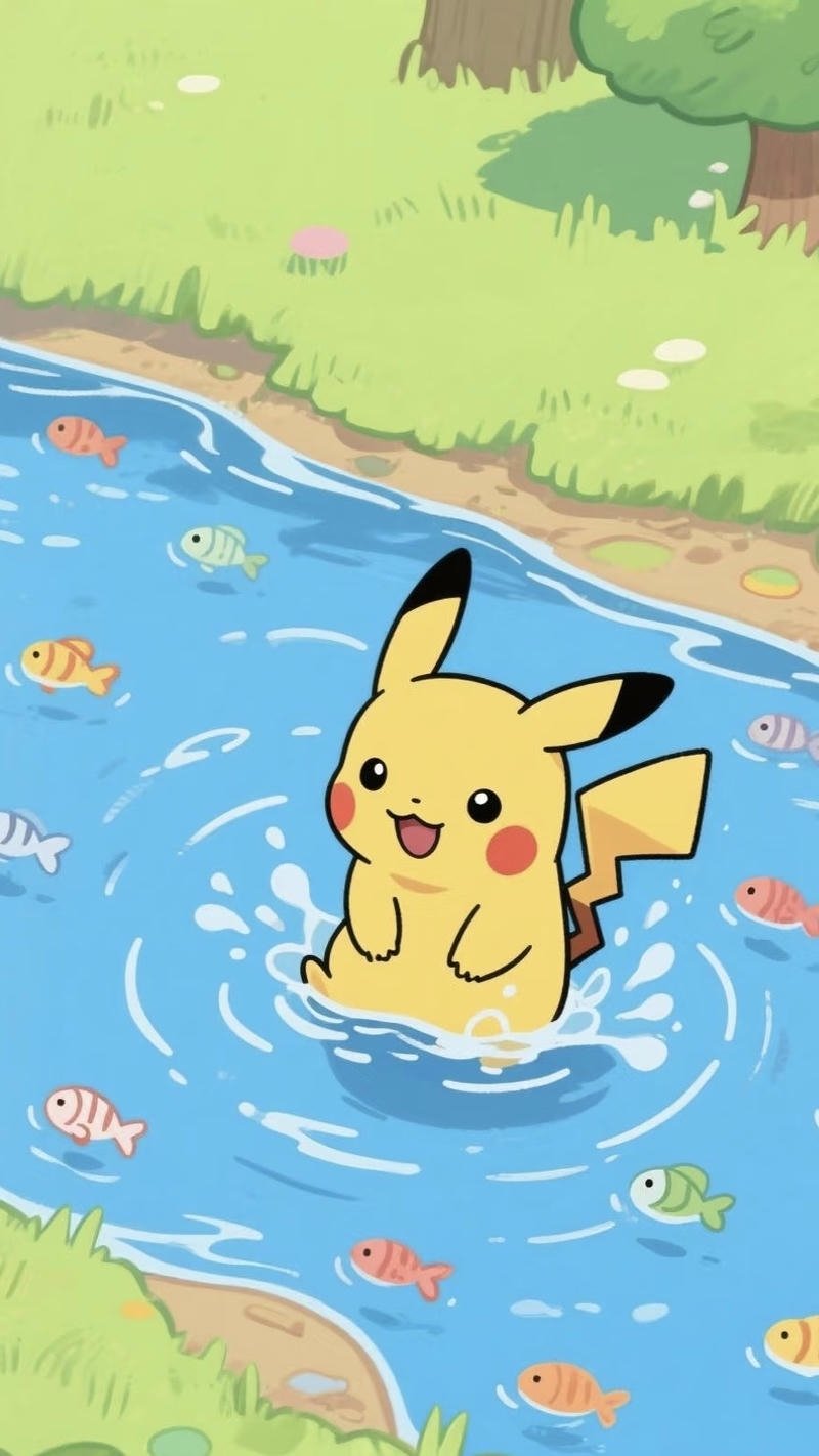 Đuôi điện hình tia sét phía sau Pikachu nổi bật