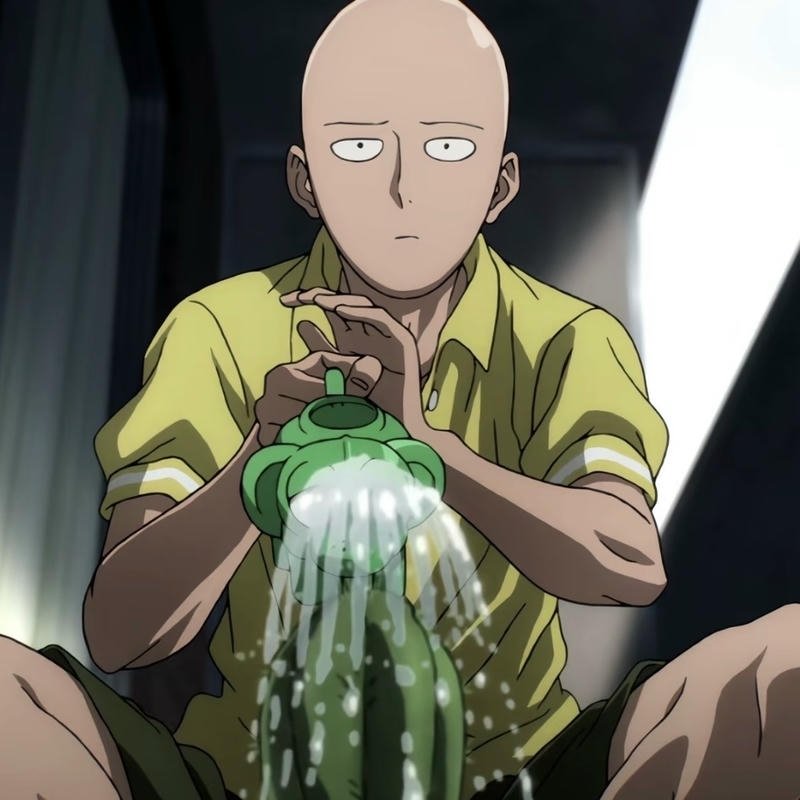 Gương đầu trọc đặc trưng xuất hiện trong ảnh Saitama