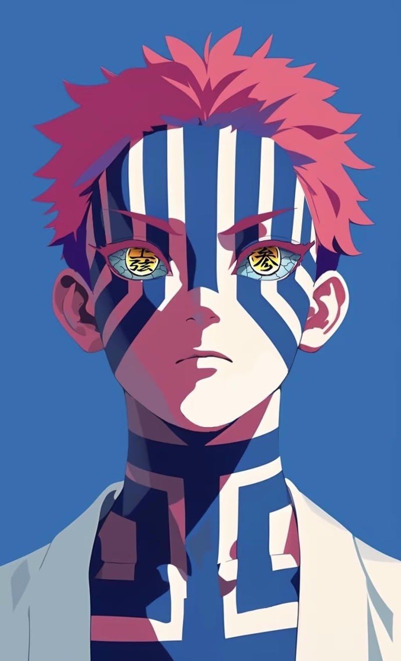 Gương mặt nghiêm nghị của chiến binh quỷ trong ảnh Akaza