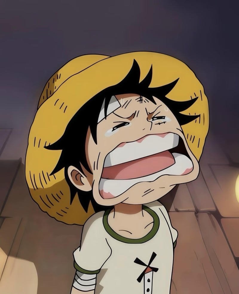 Hình Luffy biểu cảm đáng yêu đặc trưng nhân vật