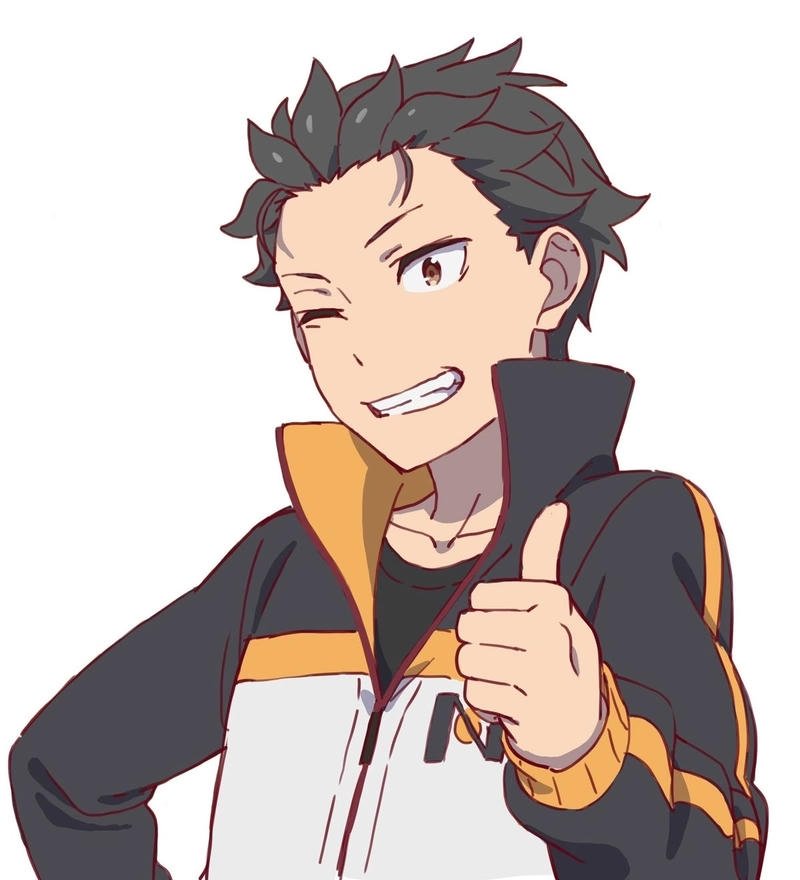 Hình Natsuki Subaru anime mang nét trẻ trung gần gũi