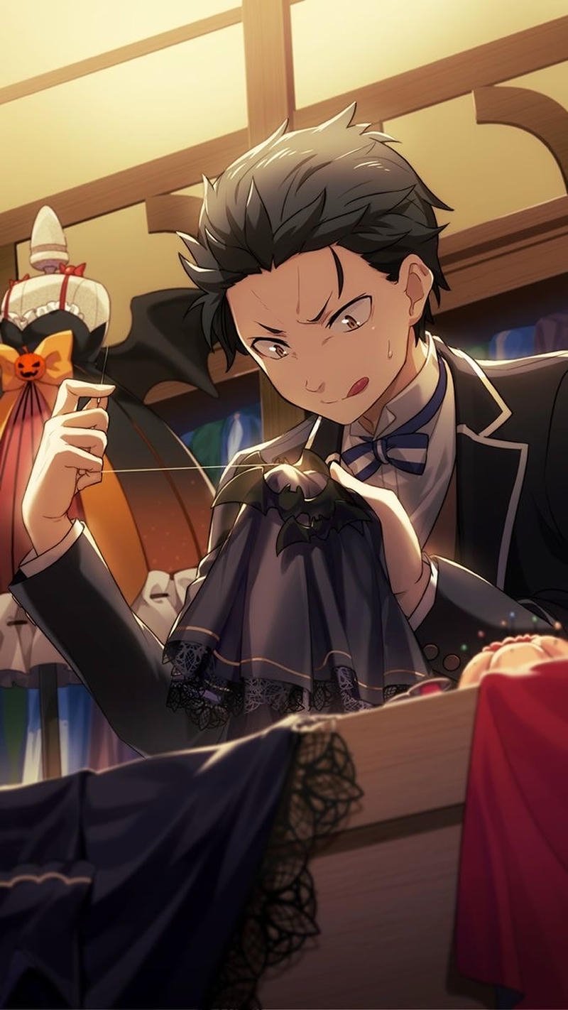 Hình Natsuki Subaru anime mang phong cách đời thường