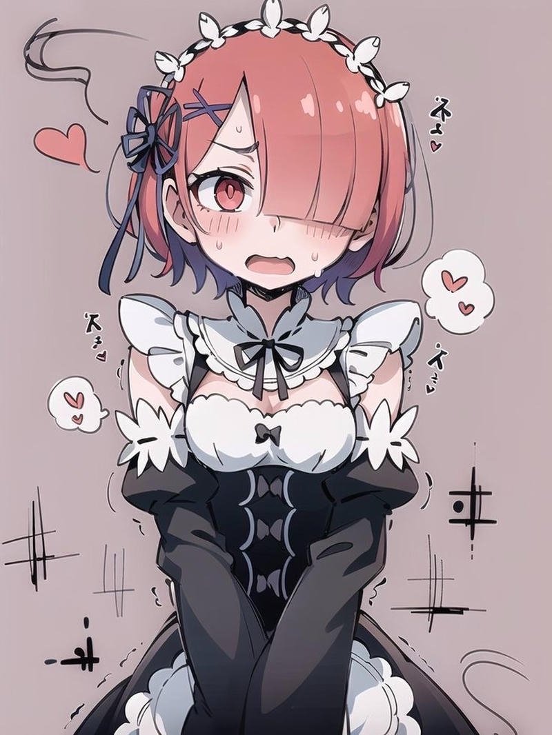 Hình Ram Re Zero vẻ đẹp dịu dàng pha chút kiêu kỳ