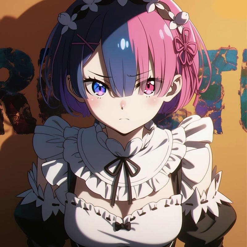 Hình Ram Re Zero với phong cách đơn giản nhưng nổi bật