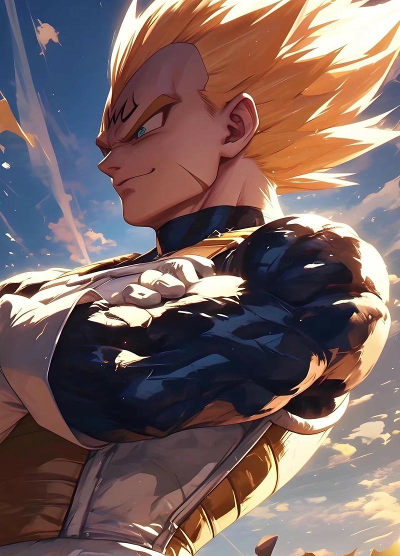 Hình Vegeta với ánh mắt lạnh đầy khí chất