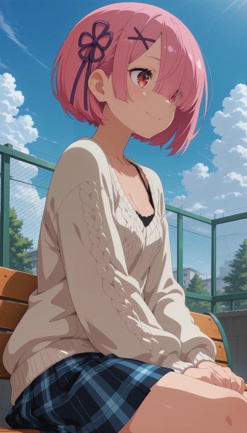 Hình ảnh Ram Re Zero mang gương mặt lạnh đầy cuốn hút