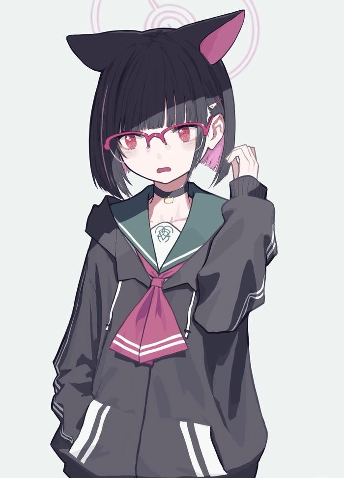 Hình ảnh anime đeo kính ánh nhìn trang nhã ấm áp