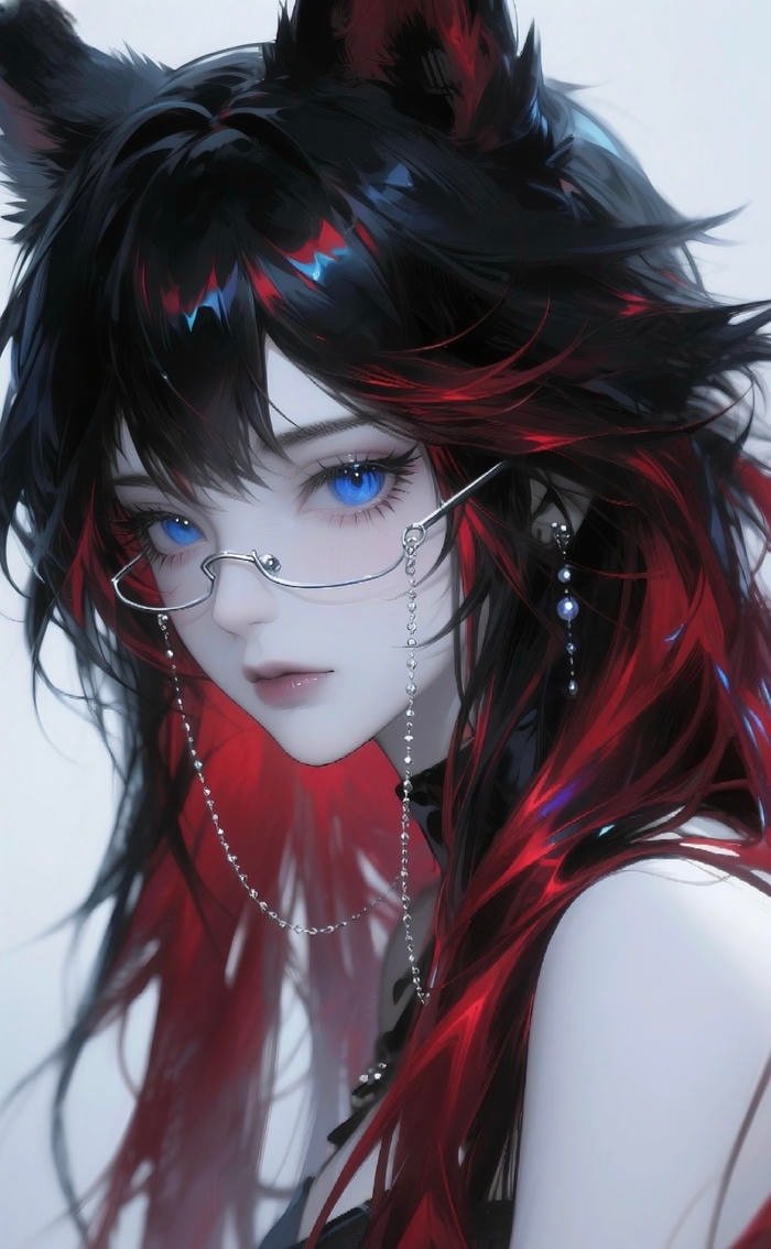 Hình ảnh anime đeo kính vẻ duyên dáng trưởng thành