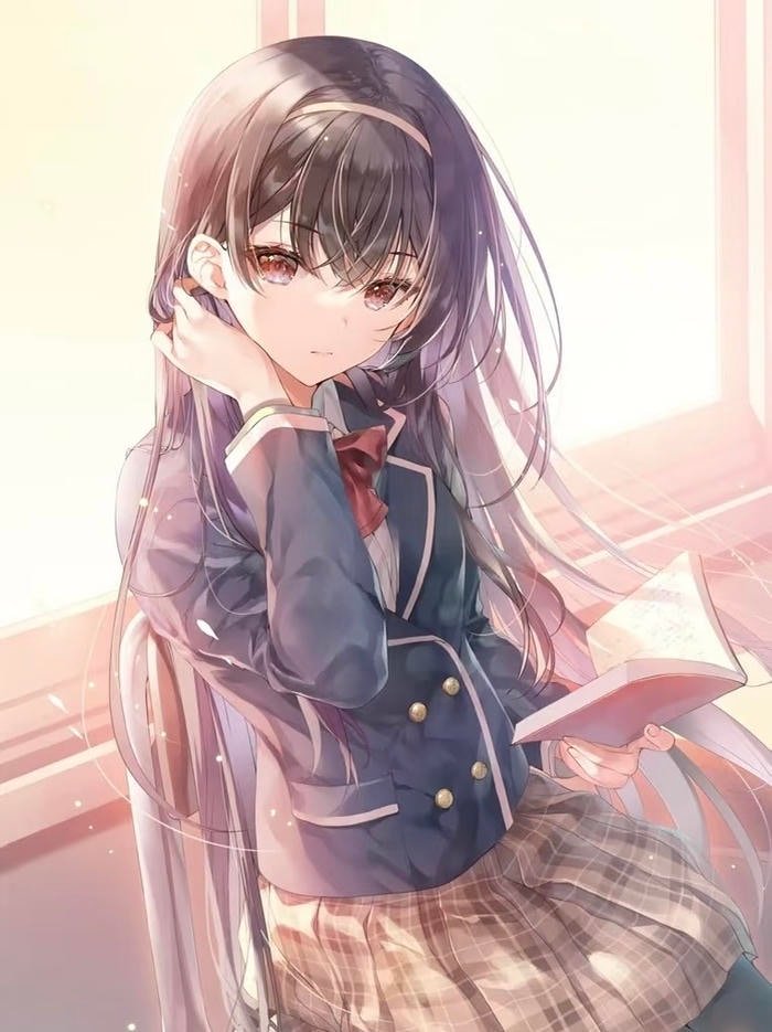 Hình ảnh anime học sinh diện mạo sáng sủa gọn ghẽ