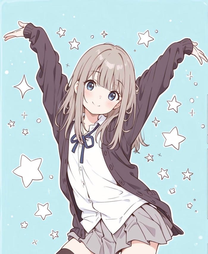 Hình ảnh anime học sinh gương mặt thanh tú sáng ngời