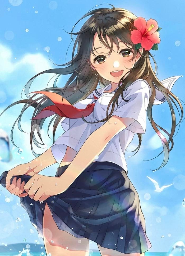 Hình ảnh anime nữ học sinh trong giờ ra chơi