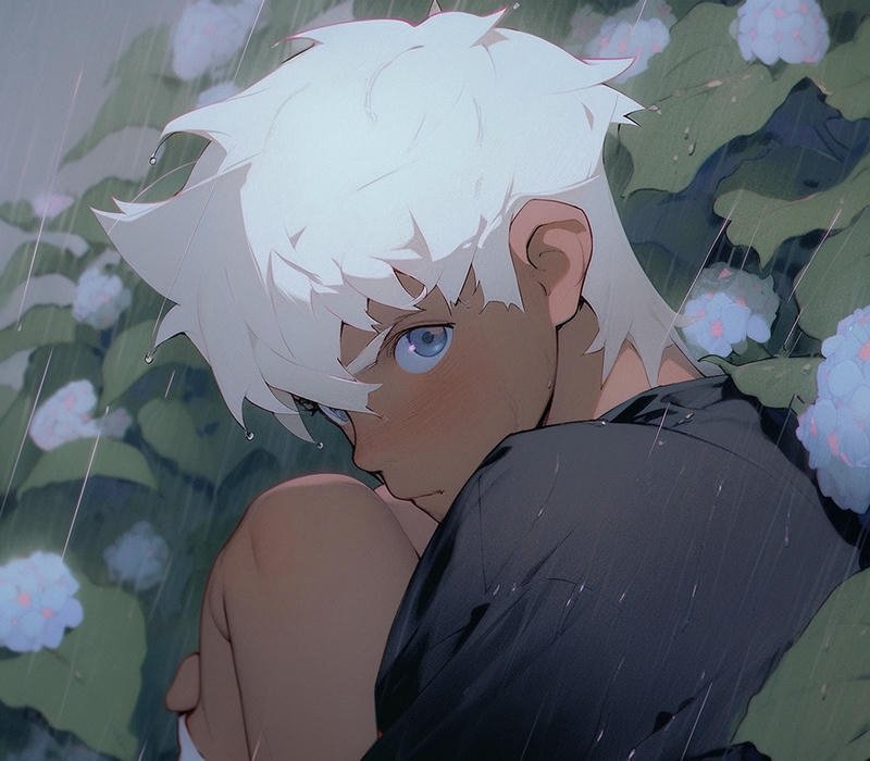 Hình ảnh nam chính anime buồn trong đêm