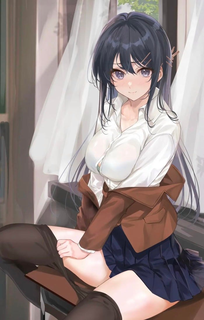 Hình ảnh nhân vật anime nữ ánh nhìn mơ màng