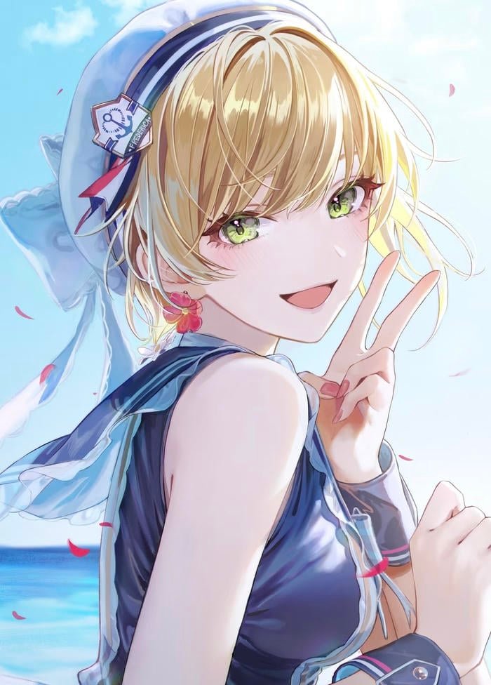 Hình ảnh nhân vật anime nữ với nụ cười duyên dáng