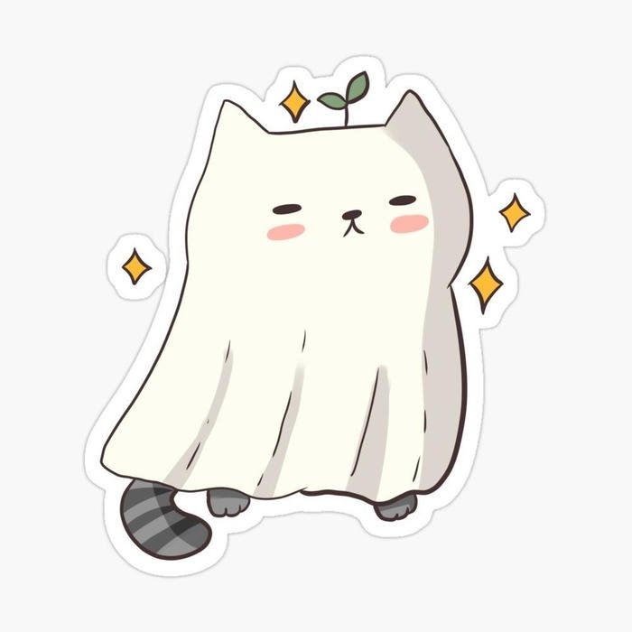 Hình ảnh sticker mèo đường nét mềm mại