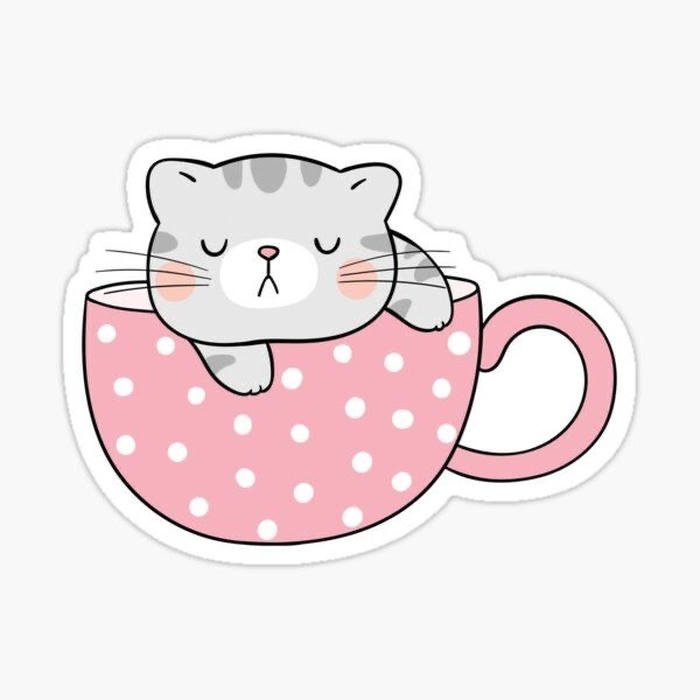 Hình ảnh sticker mèo thiết kế nhỏ gọn