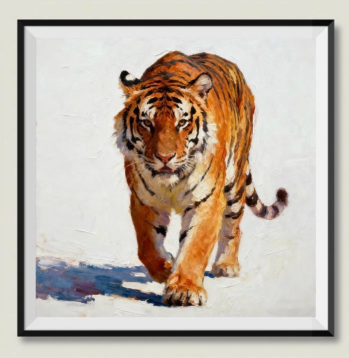 Hình ảnh tranh vẽ con hổ tạo hình chân thực