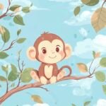 Hình ảnh tranh vẽ con khỉ cảm hứng thiên nhiên