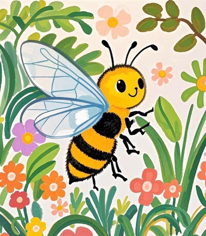 Hình ảnh tranh vẽ con ong nét phác họa thanh thoát