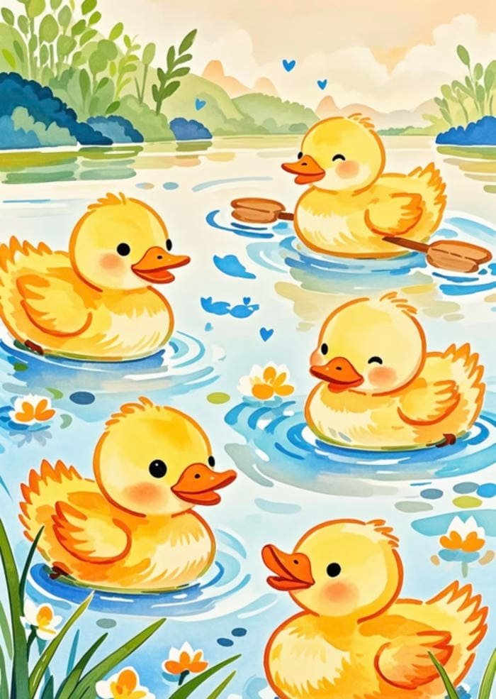 Hình ảnh tranh vẽ con vịt mang hình thức dễ nhìn khi quan sát