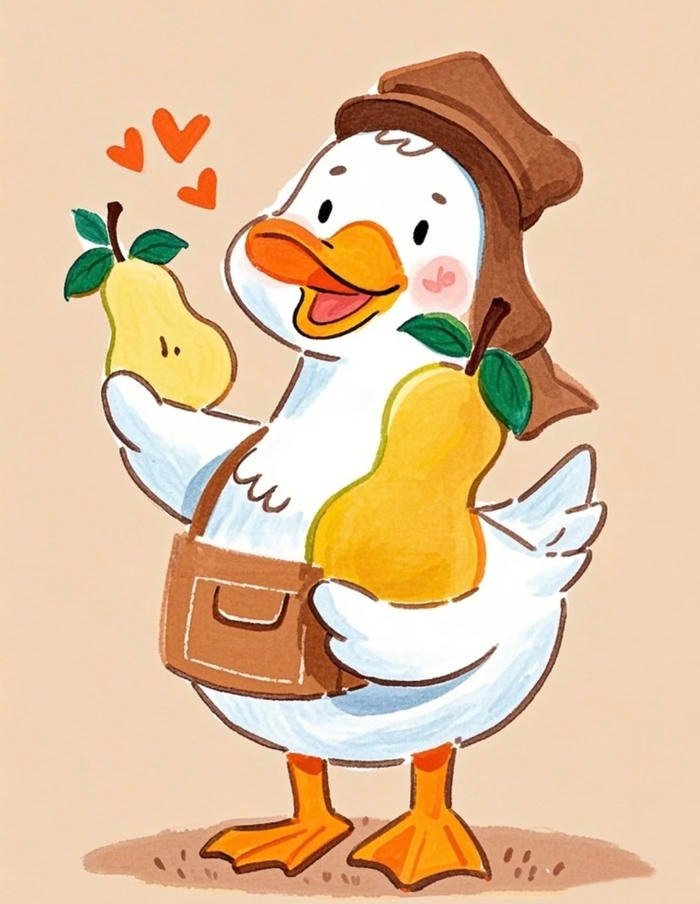 Hình ảnh tranh vẽ con vịt mang hình thức nhìn khá gọn gàng