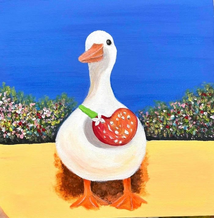 Hình ảnh tranh vẽ con vịt mang hình thức thu hút ánh nhìn người xem